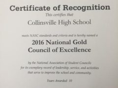 CHS Student Council is Gold Council of Excellence for 10th Year