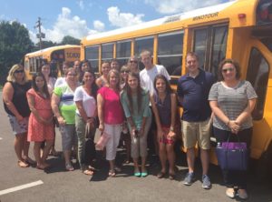 2016-17 New Teachers Posing by School Bus