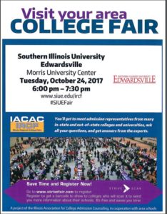 Informational Flier for Oct 24 College Fair at SIUE