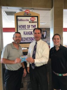 Collinsville Dairy Queen Presents Coupons to CHS Principal David Snider