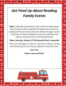 Reading Event in Caseyville Park Oct 14 11 am-3pm