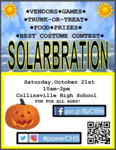 Flyer for Solarbration at Collinsville High School Oct 21 2017