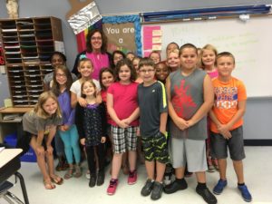 Webster Elementary Teacher Jackie Mitchell and her class