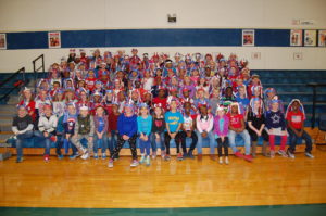 Renfro Elementary students at Veterans Day Assembly