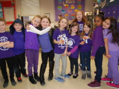 Renfro students wearing purple