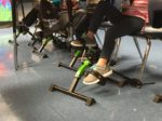 Students pedaling at their desks