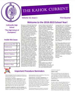 Cover of First Quarter 18-19 Kahok Current