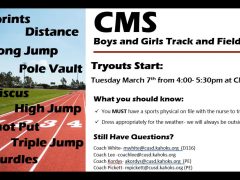 CMS 2023 Track Tryouts Begin March 7