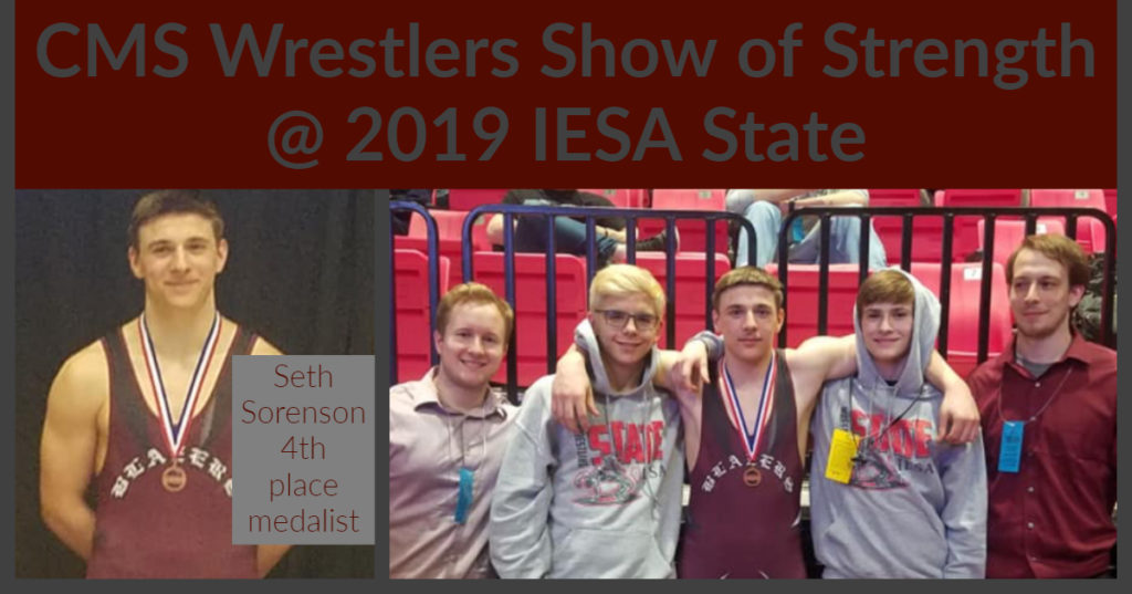 CMS Wrestlers Show Strength at 2019 IESA State