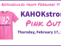 Kahokstrong Pink Out Basketball Game Moved to 2/17/22