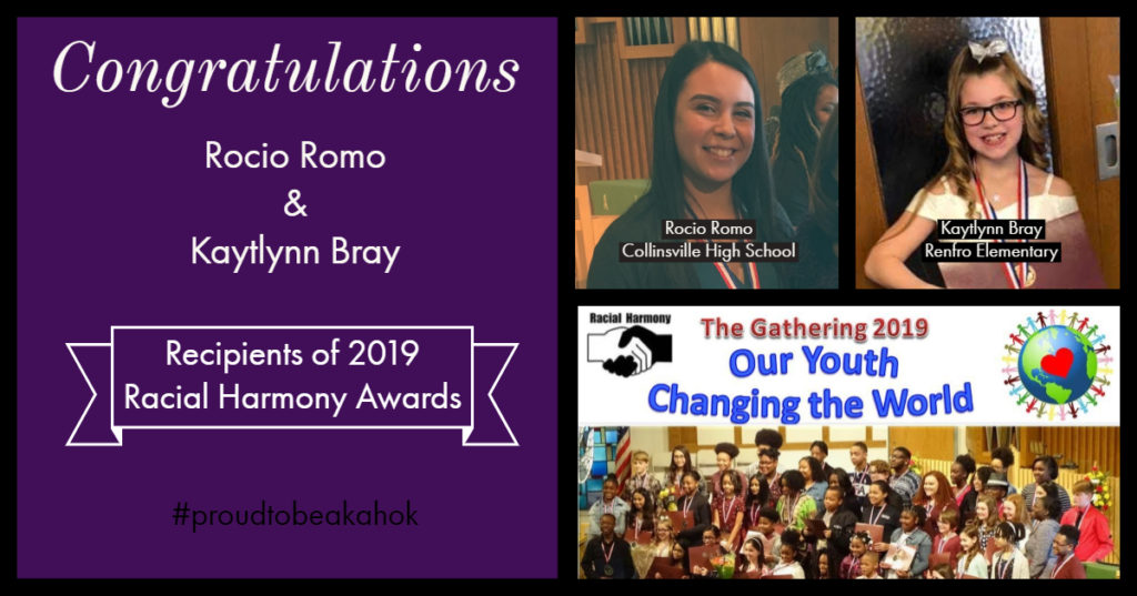 Rocio Romo and Kaytlynn Bray Racial Harmony Award Winners