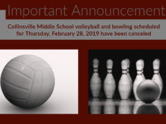 CMS Volleyball and Bowling Scheduled for 2/28/19 Canceled