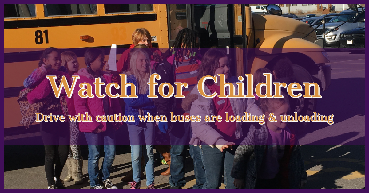 Graphic of children exiting bus
