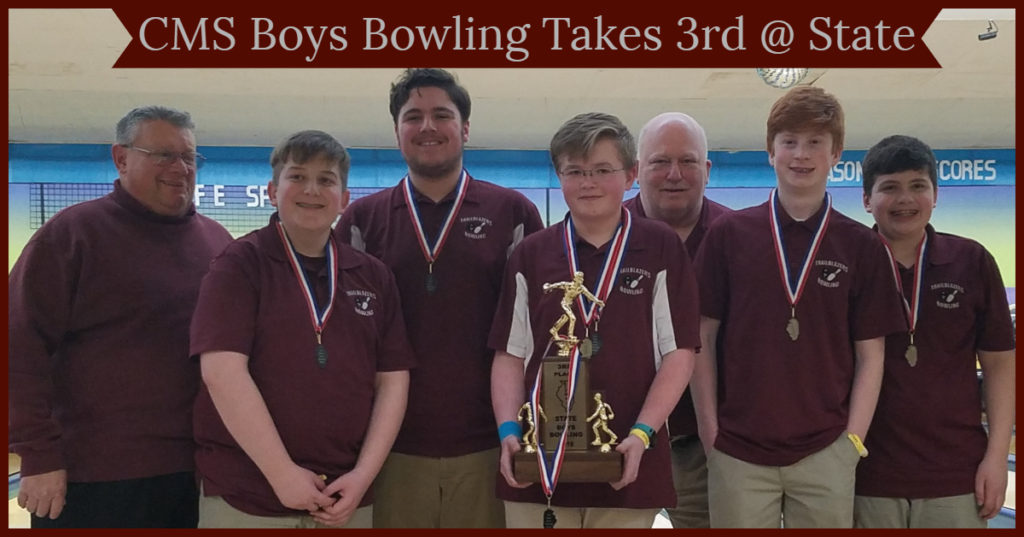 2019 CMS Boys Bowling Team and Coaches
