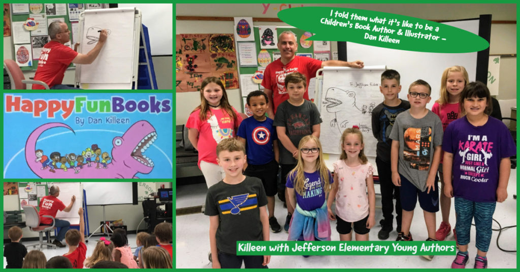 Author Dan Killeen with Jefferson Elementary Students April 2019
