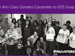 Culinary Arts class presents casseroles to SOS Soup Kitchen