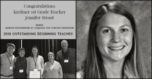 Jennifer Stroot Outstanding Beginning Teacher April 2019