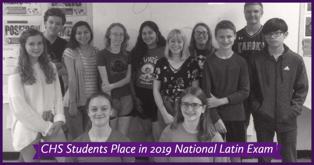 CHS Latin Students who placed on national exam May 2019