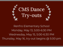 CMS 2019-20 Dance Team Tryouts May 13-15