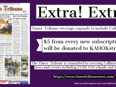 Times-Tribune Donating to KAHOKstrong from New Subscriptions