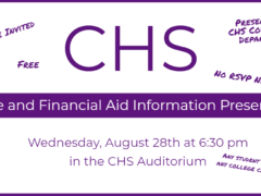 CHS Hosting College & Financial Aid Seminar 8/28/19