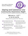 Event Flyer for Vaping & Substance Abuse Awareness Night
