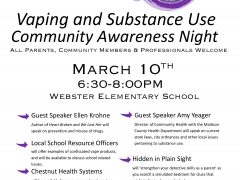 Event Flyer for Vaping & Substance Abuse Awareness Night