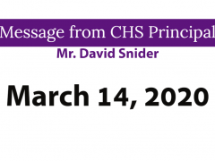 CHS March 14, 2020 Letter to Families