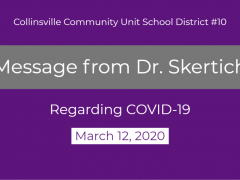 March 12, 2020 Message from Dr. Skertich Regarding COVID-19