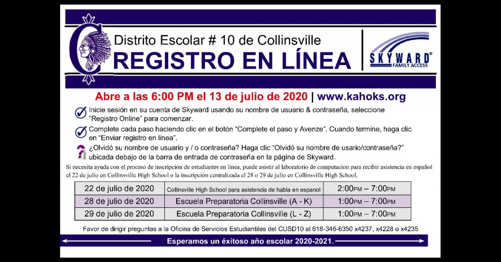 2020-21 Online Registration Instructions SPANISH
