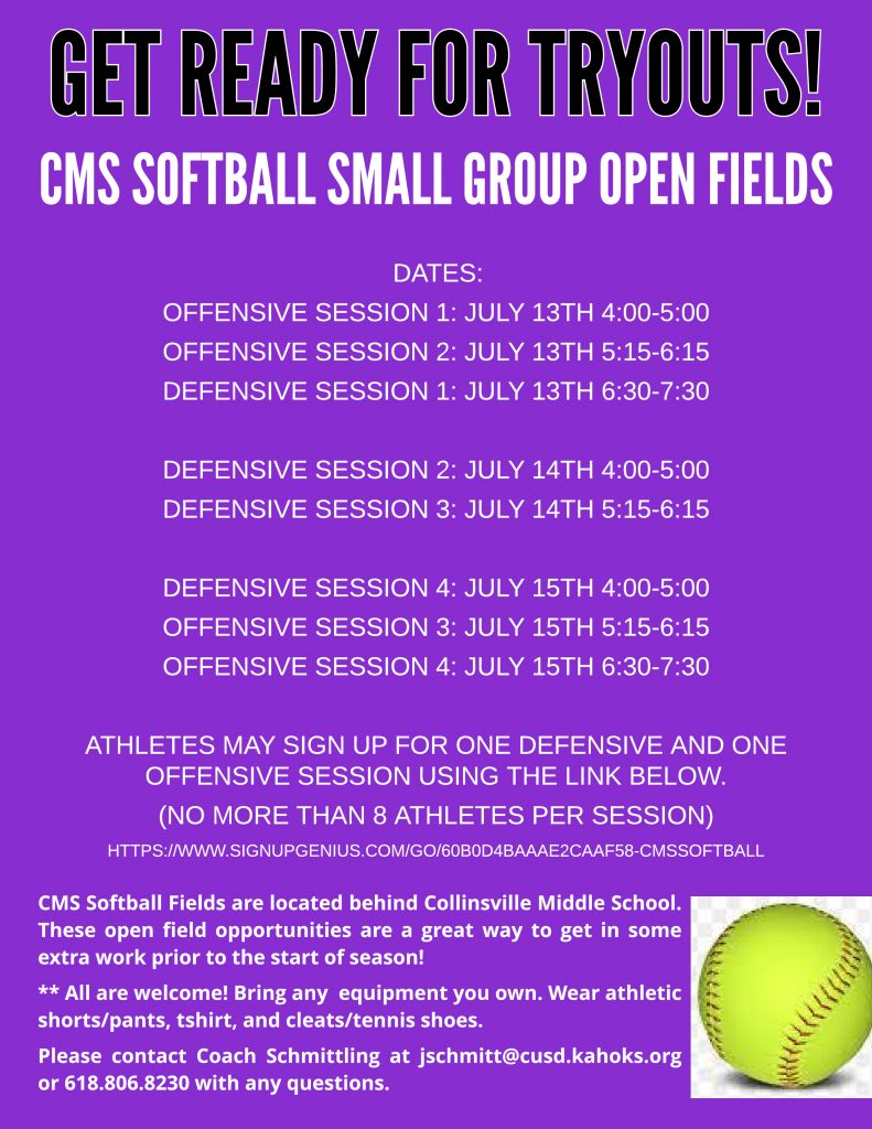 CMS Softball Open Field Practice Summer 2020