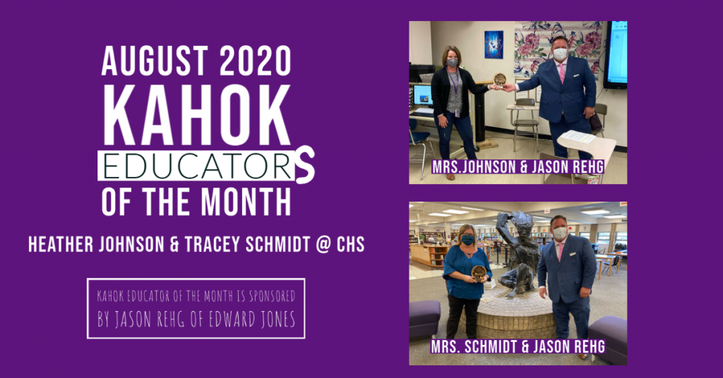 Photos of H Johnson & T Schmidt Educators of the Month Aug 2020