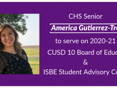 CHS Senior America Gutierrez-Trejo is 20-21 Student Representative
