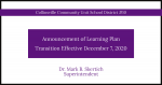 Announcement of Learning Plan Transition Dec 7 2020