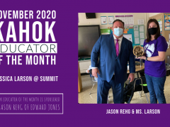 Summit's Jessica Larson is November 2020 Kahok Educator of the Month