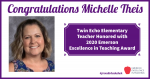 Michelle Theis TE Emerson Excellence in Teaching 2020