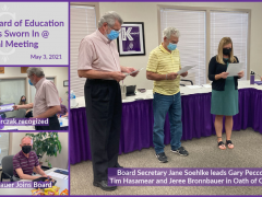 Collage from May 3, 2021 CUSD 10 BOE meeting