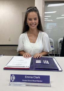 CHS Senior Emma Clark is new student school board member