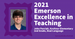 John Parciak Emerson Excellence in Teaching 2021
