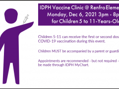 IDPH Vaccine Clinic at Renfro 12/6/21 for 5 to 11-Year-Olds