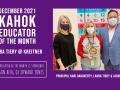 Kreitner's Laura Tirey is December 2021 Kahok Educator of the Month
