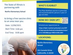 December 6 2021 IDPH COVID Vaccine Clinic Flyer