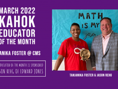 CMS' Tanjanika Foster is March 2022 Kahok Educator of the Month