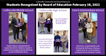 Collage of Students Recognized at Feb 2022 BOE Meeting