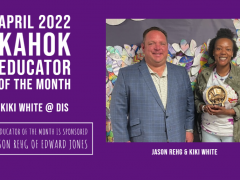 DIS' Kiki White is April 2022 Kahok Educator of the Month