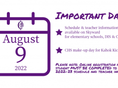 22-23 Schedules & Teacher Information Available Aug 9