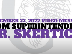 January 12, 2023 VIDEO MESSAGE FROM DR. SKERTICH