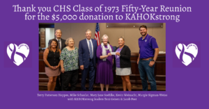 Group Photo of CHS Class of 73 reps with KAHOKstrong