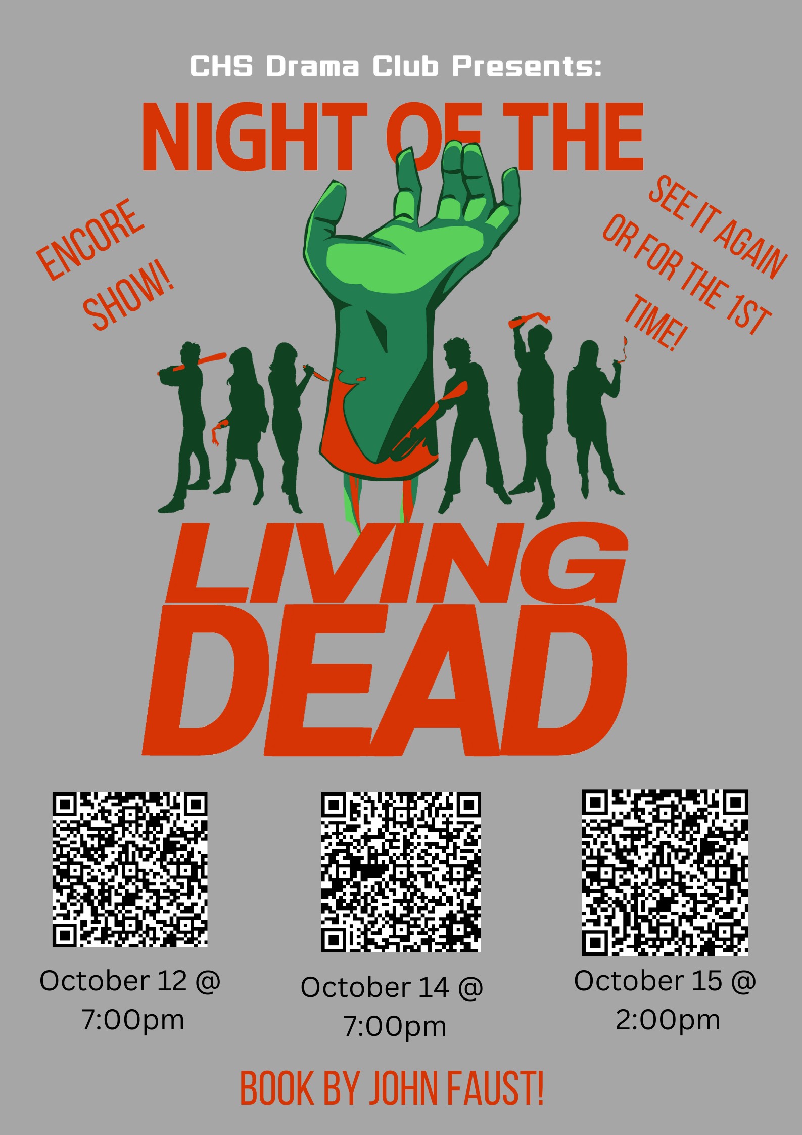 Night of the Living Dead Flyer with QR Codes