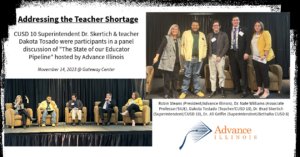 Photos of Teacher Pipeline Panel Discussion Nov 14 2023 in Collinsville Illinois